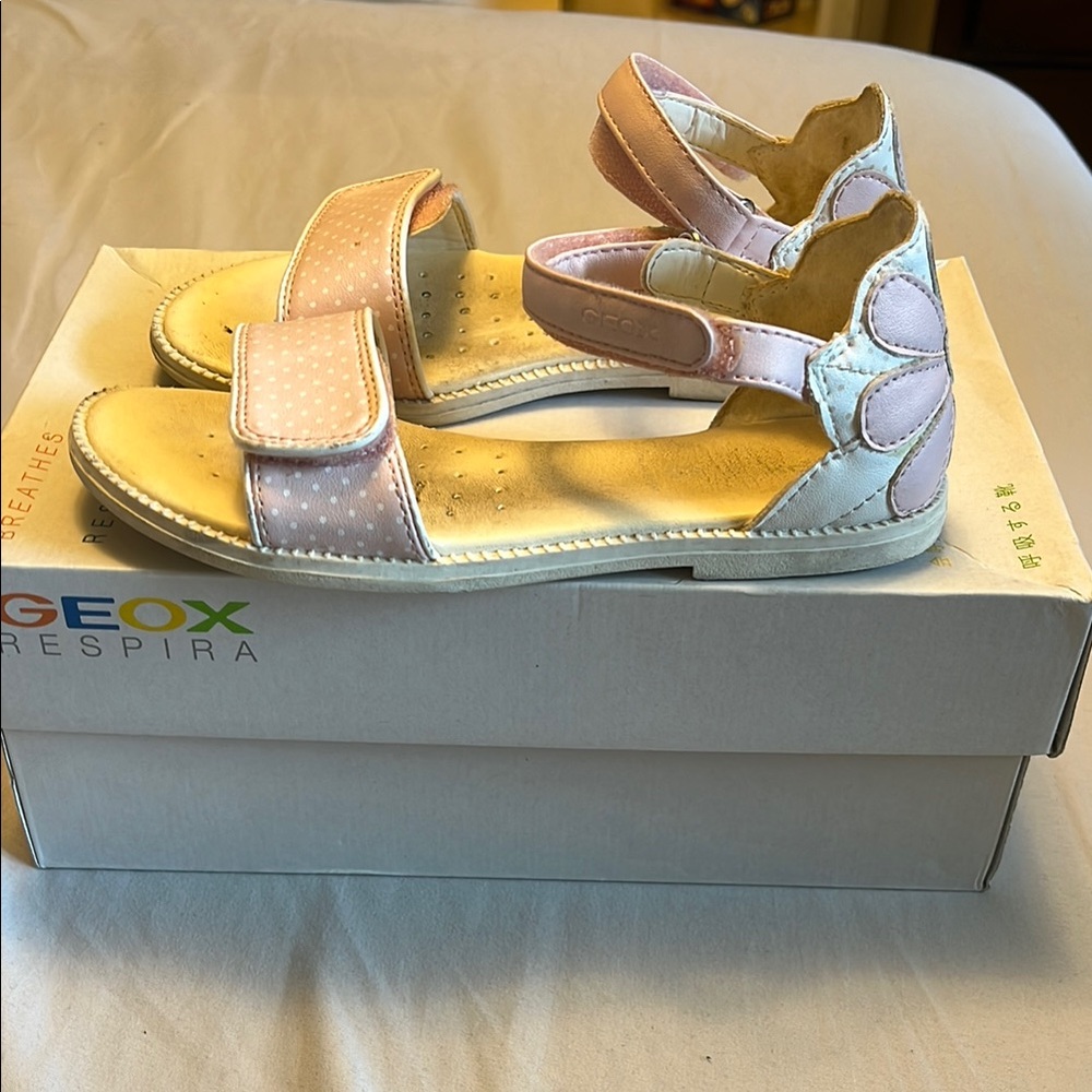 Geox Girls Pink Polka Dot Sandals – Size 13